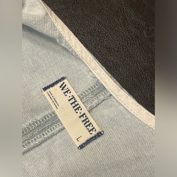 We the free free people High Roller Overall Denim Jumpsuit Size Large - Picture 6 of 10